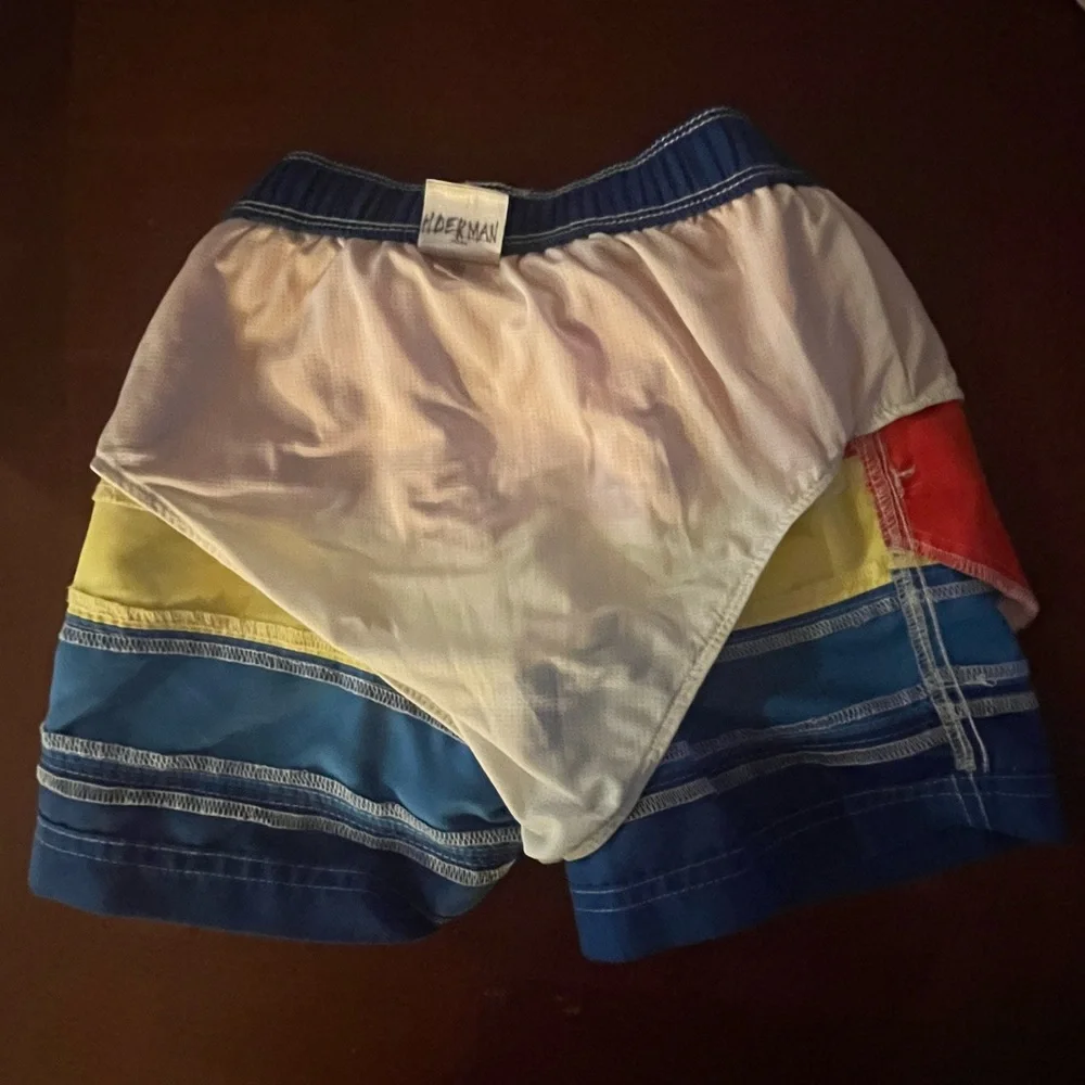 Hanna Andersson Boy 4 (100) Multicolor Stripe Lined Swim Bottoms w/ Ties